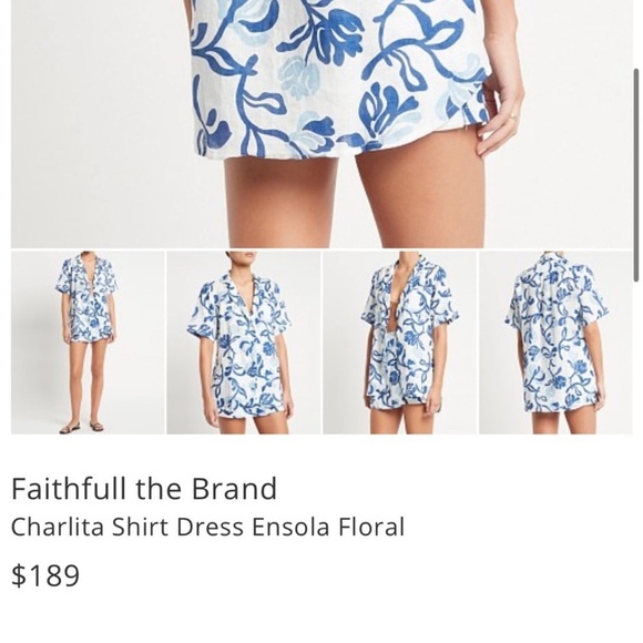 NWT FAITHFULL THE BRAND - CHARLITA SHIRT DRESS Size US 8/Large - Picture 4 of 5
